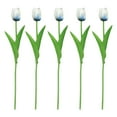 thumbnail image 3 of Opvise Artificial Tulip Flowers Realistic Soft Touch PU Material 13.39" Spring Home Decor Centerpiece for Weddings, Parties & Indoor Decoration Blue & White, 3 of 8