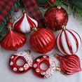 thumbnail image 4 of Christmas Ornaments, Christmas Tree Decorations, Multi Color Painted Xmas Ball Set with String for Hanging, Shatterproof Plastic Holiday Decor, 8 Pieces, Assorted Sizes and Finishes, 4 of 7