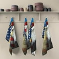 thumbnail image 2 of USA Flag Waving Tea Towels 4 Pack America Eagle Kitchen Dish Cloth with Hanging Loop, 18"x28" Lint-Free Absorbent Towel for Kitchen Drying Wiping and Cleaning, 2 of 7