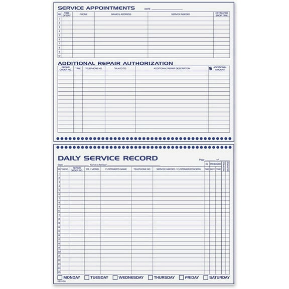 Daily Service Record Book (W9)