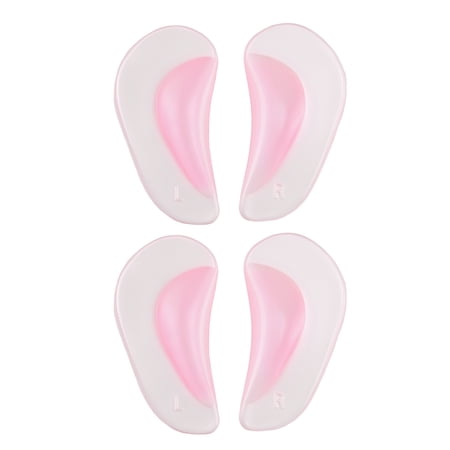 Unique Bargains 2 Pair Arch Support Inserts Two-tone Foot Arch Supports 3.35"x1.65"x0.2" Clear Pink