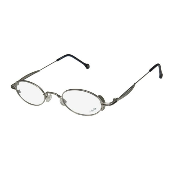 NEW ENJOY 5834 MENS/WOMENS OVAL FULL-RIM SILVER FRAME DEMO LENSES 43-23-140 EYEGLASSES/GLASSES