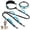 Sea blue, variant on PetAmi Hands Free Double Dog Leash with Padded Lumbar Waist Belt, 360 No-Tangle Swivel Coupler, Bungee Shock Absorbing Dual Leash for Two Dogs Medium Large, Reflective, Black