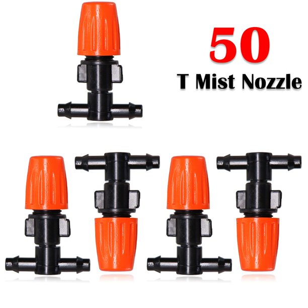 5-30M New 45W Pump Self Priming Orange Misting Cooling System Adjustable Irrigation Sprinkler Kit with Power Supply Filter He Qiyong unisex
