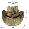 thumbnail image 4 of Straw Cowboy Hat Men Cowgirl Hats Women Sun Hat Sombreros Vagueros Classic Western Accents, 4 of 6