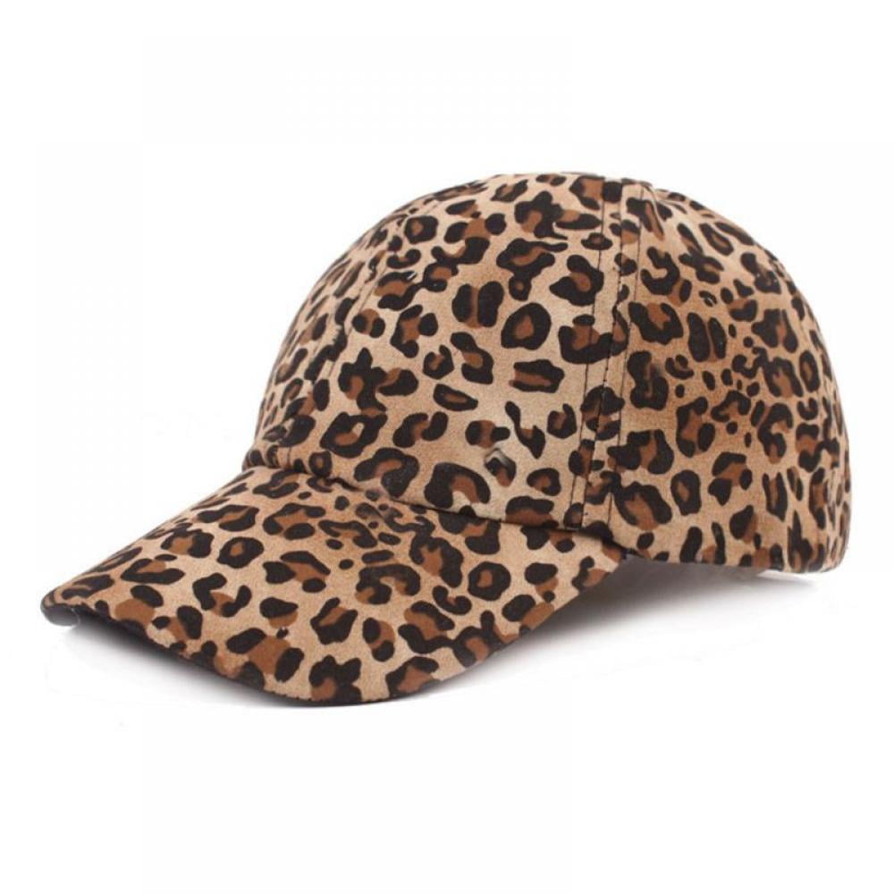 Fanwill Leopard Washed Distressed Messy Criss-Cross Ponytail Hat Cheetah Animal Print Baseball Cap