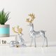 thumbnail image 5 of Gwong Decoración hogareña 2 unids / set Figurine Figurine activo poses origami diseño resina reno reno pareja escultura para escritorio Gwong 21084285, 5 of 6