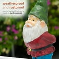 thumbnail image 3 of Alpine Corporation 11-Inch Bearded Garden Gnome Statue with Green Hat, 3 of 12