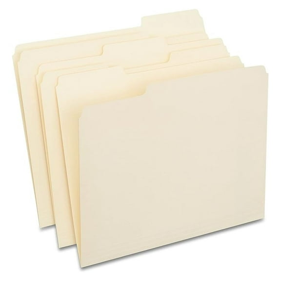 Manila File Folders Letter Size - 1/3 Cut Tab, 500 Pack - Organize Documents for Home, Office, School - 11pt Paper Stock, Durable Construction