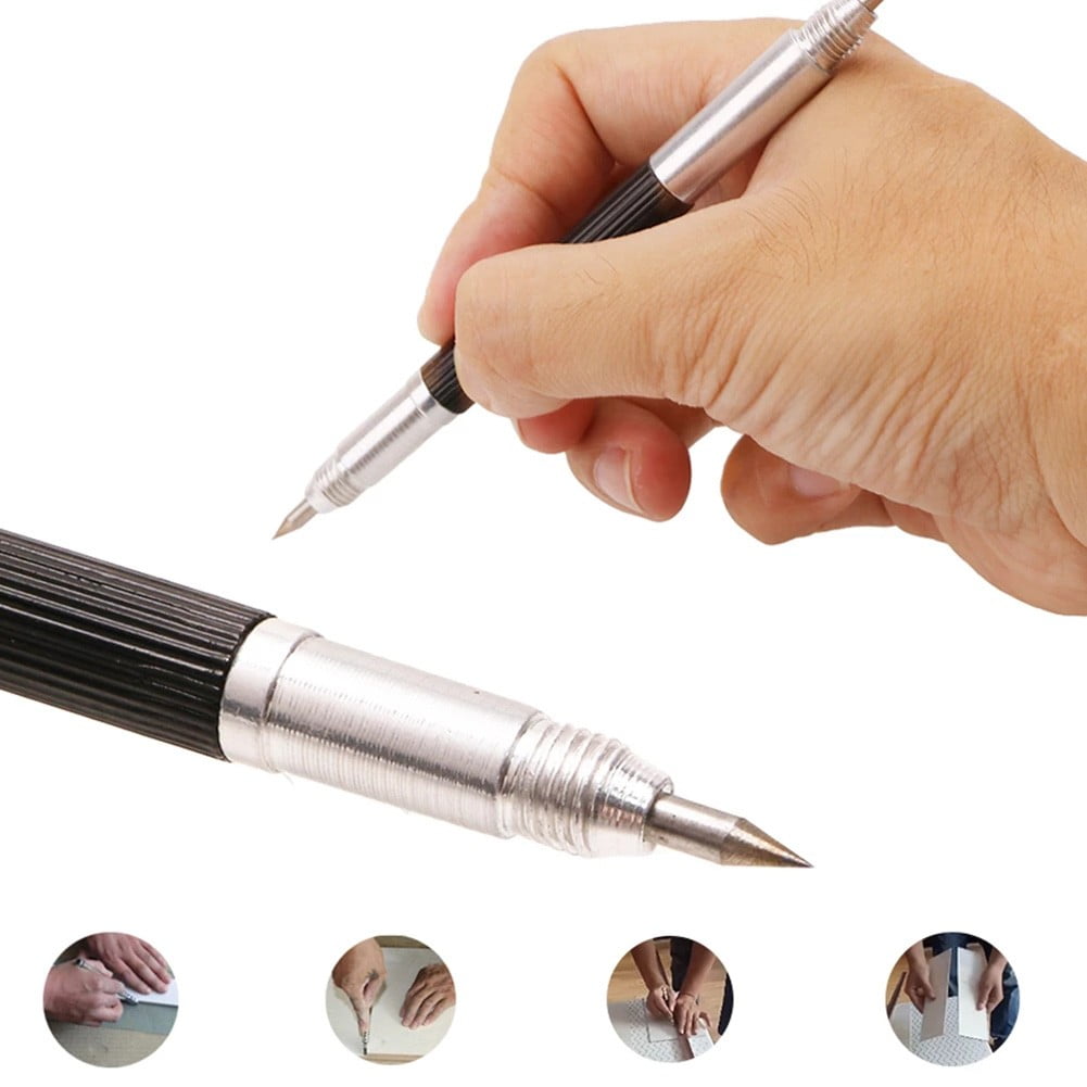 4 Pcs Double Ended Tungsten Carbide Scribing Pen Tip Steel Scriber Scribe Marker 