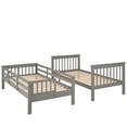 thumbnail image 3 of DreamBuck Bunk Beds Twin over Twin with Stairs, Wood Bunk Bed Frame with Storage and Guard Rail, Twin over Twin Bunk Bed, Twin Bunk Beds for Teens, Adults, Bedroom, Convertible to 2 Beds, Grey, 3 of 8