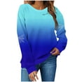thumbnail image 2 of Sakmal Sweatshirts for Women Fall Holiday Blue Halloween Sweatshirts Loose Fit Spider Web Fall Clothes 2025, 2 of 5