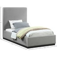 thumbnail image 3 of Meridian Furniture Alfie Grey Linen Textured Fabric Twin Bed, 3 of 8