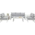 thumbnail image 6 of Heynemo 6 Pcs Patio Furniture Set Aluminum Conversation Set Outdoor Sofa with Coffee Table and Thick Cushion,White, 6 of 7