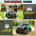 thumbnail image 4 of VIBESPARK 24 Volt 2 Seater Ride on Toys for Kids, Powered Ride on Cars with Remote Control, Electric UTV Car for 3-8 Boys Girls Gift w/ Bluetooth, LED Light, Music, Green, 4 of 8