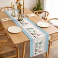 thumbnail image 2 of Happy Easter Table Runner - 60 Inch Long, Kitchen Dining Table Runner Dresser Scarves, Cute Gnomes Eggs Blue Bunny Floral Pink Border Farmhouse Decor for Coffee Tables Wedding Party Banquet, 2 of 6