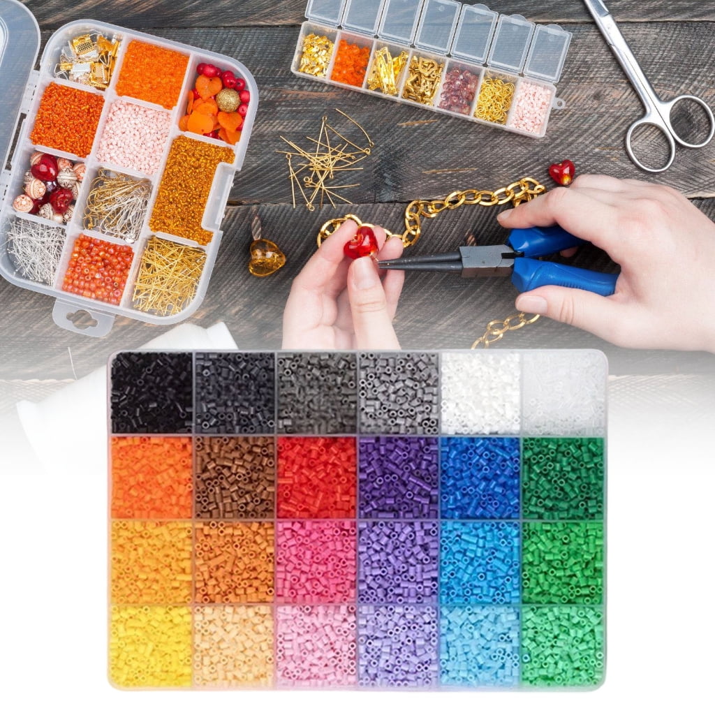MOMOJIA Complete Beads Craft Set With Colorful Plastic Beads For Kids Adults Creative Projects