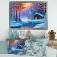 thumbnail image 3 of Designart 'Old Cabin In Winter Forest In Evening Glow I' Traditional Framed Art Print, 3 of 4
