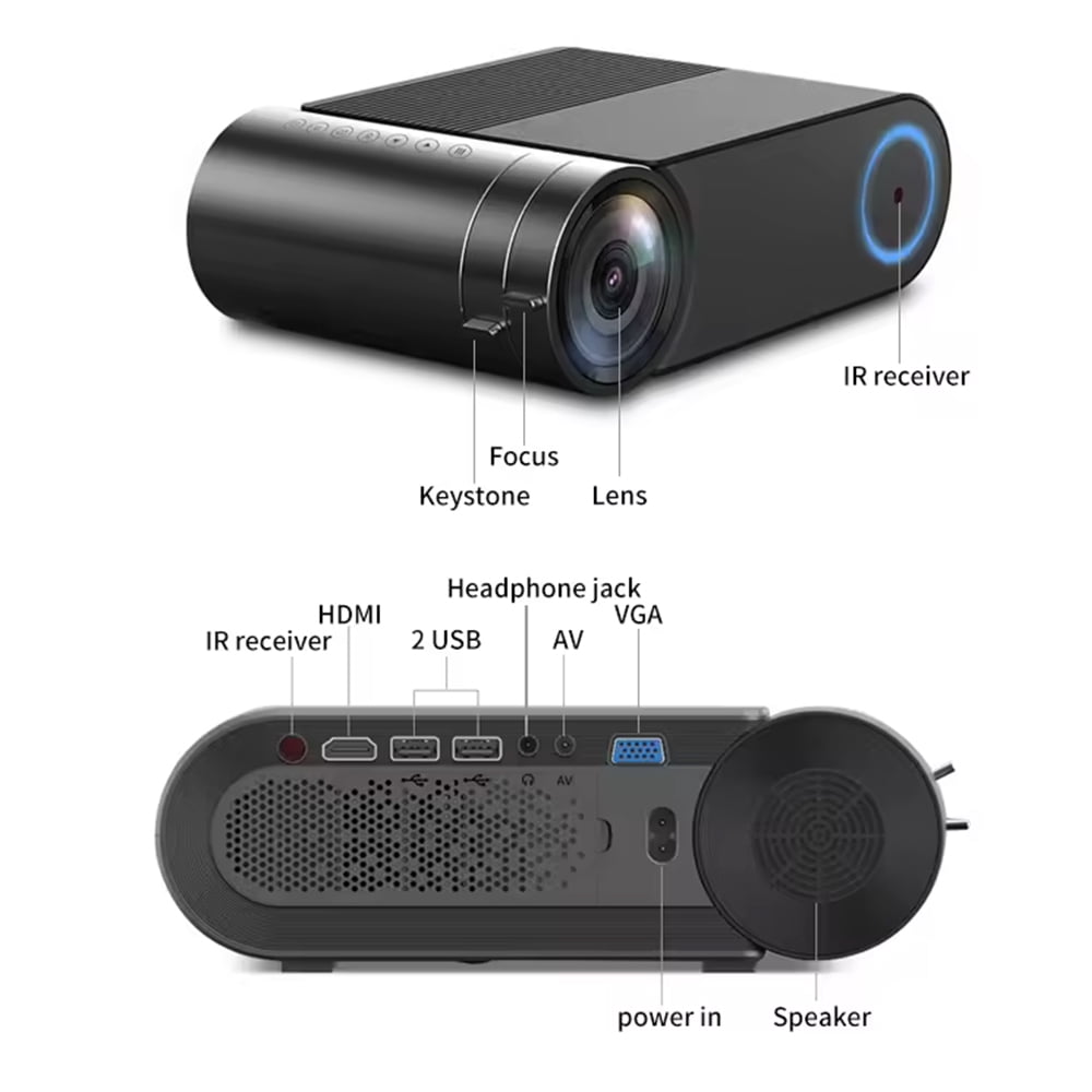 Wireless Projection Projector Home Theater Phone/Laptop/HDMI/USB/Micro SD/AV