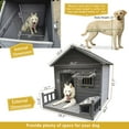 thumbnail image 4 of Pefilos 44" Outdoor Dog House, Waterproof Puppy Shelter Indoor Doghouse with Elevated Floor, Kennel for Small Medium Dogs with Porch, Gray, 4 of 9