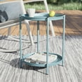thumbnail image 5 of Grand Patio Indoor & Outdoor Side Table 2-Tier, Weather-Resistant Steel Round End Table for Porch, Poolside, Bedroom, Living Room, Blue, 5 of 8