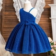 thumbnail image 4 of XASZHN Robe d'Été pour Filles Robe de Concours pour Enfant Fille Robe de Fête Nœud Sans Manches Robe Longue Bleu 2-3 Ans Robe d'Été Décontractée pour Enfants, 4 of 5