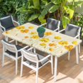 thumbnail image 2 of Yellow Flowers Table Cloths for 5 Foot Rectangle Tables, Farmhouse Botanical Watercolor Floral Patio Waterproof Elastic Fitted Tablecloths, Washable Rectangular Table Cover for Camping, 2 of 8
