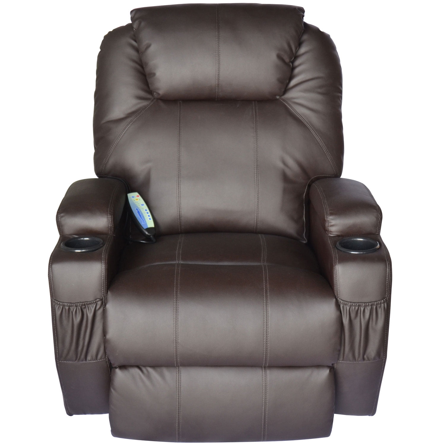 Hom Deluxe Heated Vibrating PU Leather Massage Recliner Chair