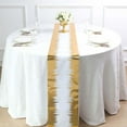 thumbnail image 6 of Efavormart 108" Metallic Gold / White Icicle Print Non-Woven Foil Table Runner, 6 of 11