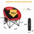 thumbnail image 2 of KingCamp 2 Pack Foldable Saucer  Polyester Lounge Chair w/Cupholder Storage, Black/Red, 2 of 12