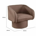 thumbnail image 5 of Tim 30 Inch Fabric Upholstered Accent Chair, 360 Swivel Seat, Brown- Saltoro Sherpi, 5 of 6
