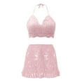 thumbnail image 4 of YDLCAFD Easter Womens Crocheted Hollowed Out Two Piece Summer Bikini Beach Wear Swimsuit, 4 of 5