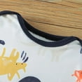 thumbnail image 4 of WIBACKER Newborn Baby Boy Clothes Dinosaur Print Long Sleeve Baby Romper+Waffle Pants w/Hat 3PCS Spring Fall Outfits, 4 of 7