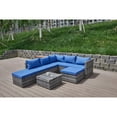 thumbnail image 4 of Kingway Furniture Beaufort Blue Wicker/Rattan Sectional with Storage Ottoman, 4 of 5