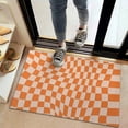 thumbnail image 2 of Orange and White Wavy Checkerboard Pattern Door Rugs,Washable Non Slip Door Mats Indoor,Decorative Door Mats,Entry Mat Indoor for Entrance,Bedroom,Kitchen,Bathroom,20"x32", 2 of 6