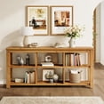 thumbnail image 4 of Tribesigns 63-Inch Solid Wood Console Sofa Table, 3-Tier Narrow Farmhouse Entryway Table with 6 Storage Cubes for Living Room, Hallway, Brown, 4 of 9