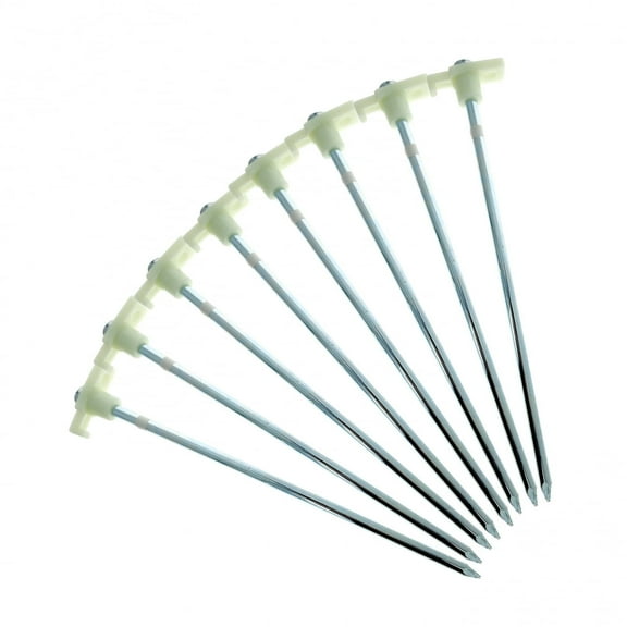 (8 Pack) ASR Outdoor Glow in the Dark Galvinized Universal Twisted Metal PVC Camping Gear Canopy Tent Stakes Tent Pegs