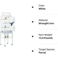 thumbnail image 2 of NiamVelo 64-inch Metal Bird Cage with Rolling Stand & Bottom Tray, Pet Storage Shelf Parrot Cage with Open Play Top for Lovebirds & Parakeets, White, 2 of 8