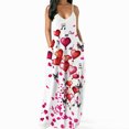 thumbnail image 4 of Lenago Robes Grande Taille pour Femmes Robe Longue Décontractée Grande Taille Imprimée Col Rond Poches Sans Manches Robes d'Été Plage en Liquidation, 4 of 9