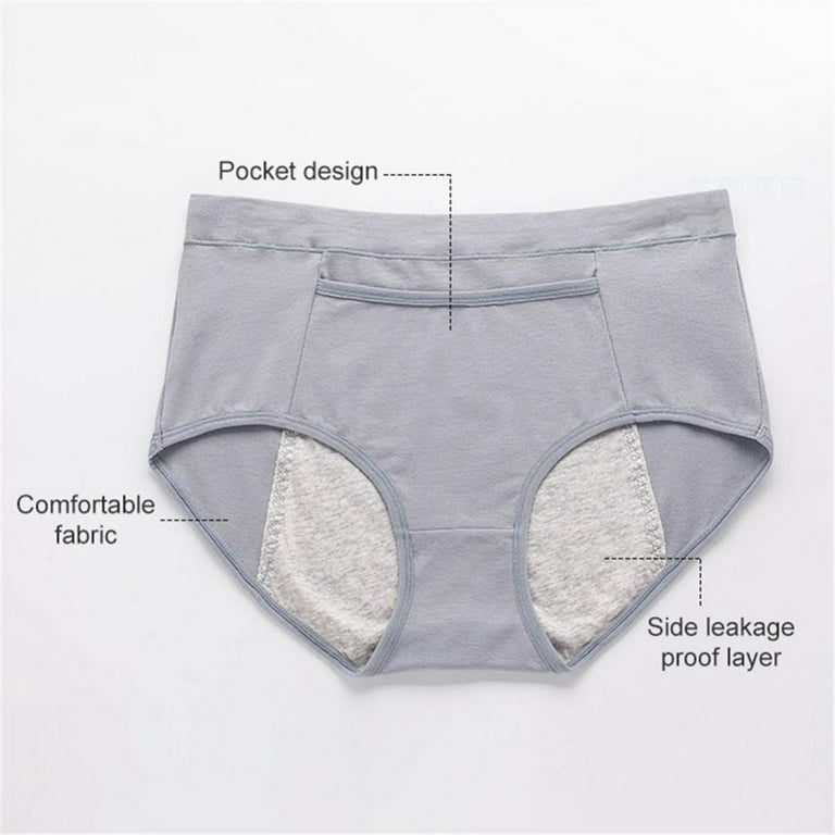5 Pack Womens Period Panties Menstrual Underwear Cotton Briefs Black  Leakproof