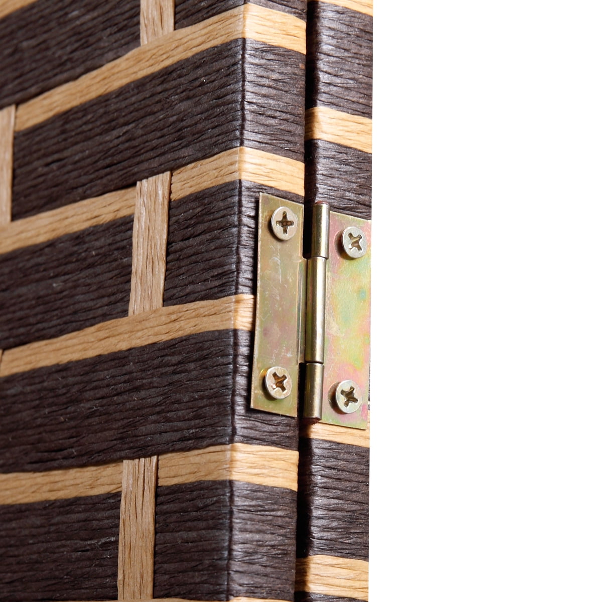 Kadyn 4 Panel Folding Weave Fiber Room Divider for Home, Portable Privacy Room Screen for Office, Dark Brown Kadyn 4 Panel Folding Weave Fiber Room Divider for Home, Portable Privacy Room Screen for Office, Dark Brown