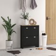 thumbnail image 2 of HOMCOM Armoire à Chaussures de Couloir avec 2 Tiroirs Basculants pour 12 Paires de Chaussures Noir, 2 of 10
