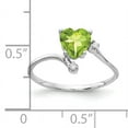 thumbnail image 2 of Primal Gold 14 Karat White Gold 6mm Heart Peridot and A Diamond Ring, 2 of 4