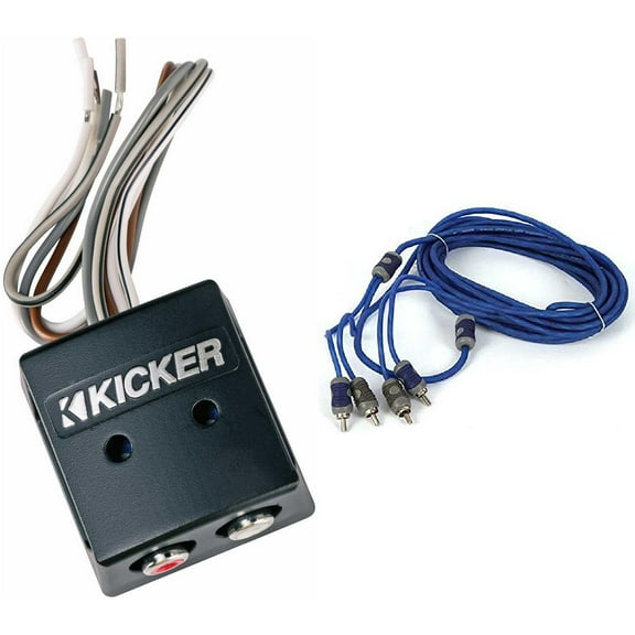 Kicker 46KISLOC K-Series Interconnect, Speaker To Rca W/ Line-Out Converter & 46KI26 6 Meter 2-Channel Signal Cable