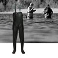 thumbnail image 3 of Generic Black PVC Fishing Wader, Size 43, Durable Waterproof Boots for Outdoor Activities, 3 of 7