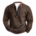 thumbnail image 2 of Men's Retro Casual Ethnic Print Zipper Sweatshirt, Gradient Long Sleeve Pullover for Street Style,Coffee,S, 2 of 5