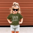 thumbnail image 4 of Five Floral 5th Birthday Shirt for Toddler Girls Fifth Birthday Outfit White on Military Green Shirt 5-6, 4 of 4