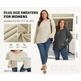 thumbnail image 2 of TEMOFON Womens Plus Size Knit Crew Neck Long Sleeve Sweaters Trendy Casual Tunic Ribbed Side Split Pullover Oversized Tops, 2 of 4