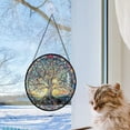 thumbnail image 5 of Tree of Life Suncatcher Stained Glass Window Hanging - Handmade Sun Catchers Indoor Window Catcher Suncatchers for Windows Hanging - Wall Art Home Garden Decor Panel - Birthday, 5 of 6