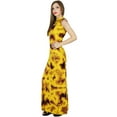 thumbnail image 2 of Bimba Women Yellow Long Maxi Dress Chic Style Rayon Sleeveless Spring Day Gown, 2 of 6